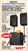 DXN Pro 15 Inch Bass Bin + 10 Inch Satellite Speakers (Pair) VX1300BT