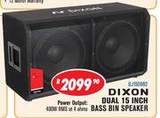 Dixon Dual 15 Inch Bass Bin Speaker DJ15DBB2