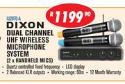 Dixon Dual Channel UHF Wireless Microphone System (2 x Handheld Mics) IU2070-A