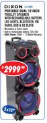 Dixon Portable Dual 12 Inch Trolley Speaker LG-1202B