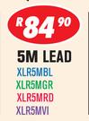 Dixon XLR Audio Leads Male To Female (24AWG/OD 6mm) 5M LEAD