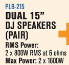 DXN Pro Dual 15" DJ Speakers (Pair) PLB-215