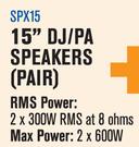 Dixon 15" DJ/PA Speakers (Pair) SPX15