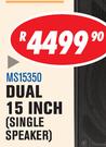 DXN Pro Dual 15 Inch (Single Speaker) 1000W Active DJ Speakers With Integrated Handle & Wheels MS153