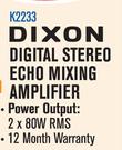 Dixon Digital Stereo Echo Mixing Amplifier K2233