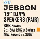 Jebson 152" DJ/PA Speakers (Pair) SH15 