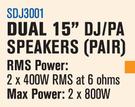 Dixon 15" DJ/PA Speakers (Pair) SDJ3001
