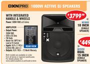 DXN Pro 18 Inch (Single Speaker) 1000W Active DJ  Speakers With Integrated Handle & Wheels MS18400