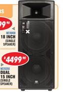 DXN Pro Dual 15 Inch (Single Speaker) 1000W Active DJ Speakers With Integrated Handle & Wheels MS153