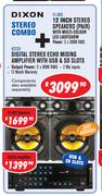 Dixon 12" Stereo Speakers Pair With Multi Colour LED Lightshow FL-003