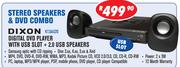 Dixon Digital DVD Player With USB Slot + 2.0 USB Speakers