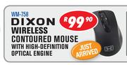 Dixon Wireless Countoured Mouse With High Definition Optical Engine WM-758