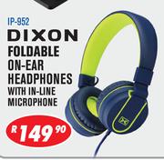Dixon Foldable On Ear Headphones With In Line Micropone IP-952