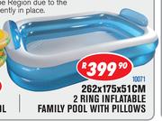 262 x 175 x 51cm 2 Ring Inflatable Family Pool With Pillows 10071