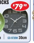 Wall Clock 30cm Assorted GD-9730W
