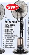 Dixon 16”/40cm Pedestal Mist Fan With Built-In Humidifier LB-FS01D