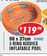 90 x 37cm 3 Ring Kiddies Inflatable Pool SL61022