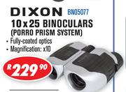 Dixon 10 x 25 Binoculars Porro Prism System BNO5077