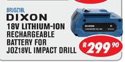Dixon 18V Lithium-Ion Rechargeable Battery For JOZ18VL Impact Drill BRJOZ18L