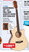 Sanchez 40" 4/4 Full Size Acoustic Guitar With Equaliser With Built In 3 Band Equaliser T71A40EQ