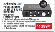 Artesia Professional 24 Bit USB Audio Interface With Bitwig 8 Track Software A22XT