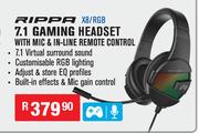 Rippa 7.1 Gaming Headset With Mic & In Line Remote Control X8/RGB