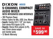 Dixon 5 Channel Compact Audio Mixer With Integrated USB Interface AM3USB