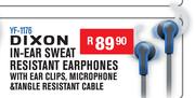Dixon In Ear Sweat Resistant Earphones With Ear Clips,Microphone & Tangle Resistant Cable YF-1176