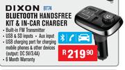 Dixon Bluetooth Handsfree Kit & In Car Charger BT74