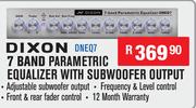 Dixon 7 Band Parametric Equalizer With Subwoofer Output DNEQ7