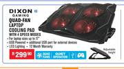 Dixon Gaming Quad Fan Laptop Cooling Pad With 4 Speed Modes K9