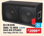 Dixon Dual 15" Bass Bin Speaker DJ15DBB2
