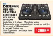 DXN USB Midi DJ Mixer & Controller With Built-In Soundcard MIDI-7