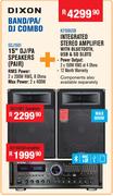 Dixon 15" DJ/PA Speakers(Pair) SDJ1501+Integrated Stereo Amplifier K2150USB Combo