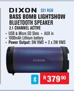 Dixon Bass Bomb Lightshow Bluetooth Speaker 2.1 Channel Active S21 RGB