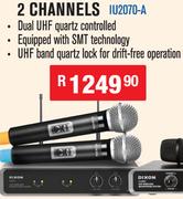 Dixon UHF Wireless Mic Sets 2 Channels IU2070-A