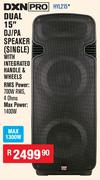 DXN Pro Dual 15" DJ/PA Speaker(Single) With Integrated Handle & Wheels HYL215