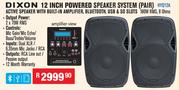Dixon 12 Inch Powered Speaker System Pair 180W RMS,8 Ohms HYQ12A