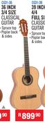 Sanchez 36 Inch 3/4 Size Classical Guitar CG31-36