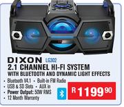 Dixon 2.1 Channel Hi-Fi System With Bluetooth And Dynamic Light Effects LG302