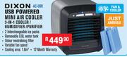 Dixon USB Powered Mini Air Cooler 3-In-1 Cooler/ Humidifier /Purifier AC-09R