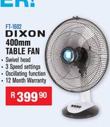 Dixon 400mm Table Fan FT-1602