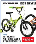 Rippa Kids 16" Bicycle With Chain Guard & Training Wheels BY1602