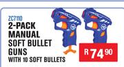 2 Pack Manual Soft Bullet Guns With 10 Soft Bullets ZC7110