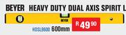 Beyer Heavy Duty Dual Axis Spirit Levels 600mm HDSLB600