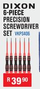 Dixon 6 Piece Precision Screwdriver Set VKPS406