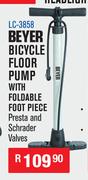Beyer Bicycle Floor Pump With Foldable Foot Piece LC-3858