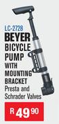 Beyer Bicycle Pump With Mounting Bracket LC-2728