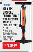 Beyer Bicycle Floor Pump With Pressure Gauge & Foldable Foot Piece LC-3858B