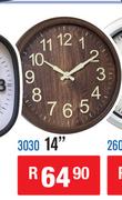 Assorted Wall Clock 14" 3030